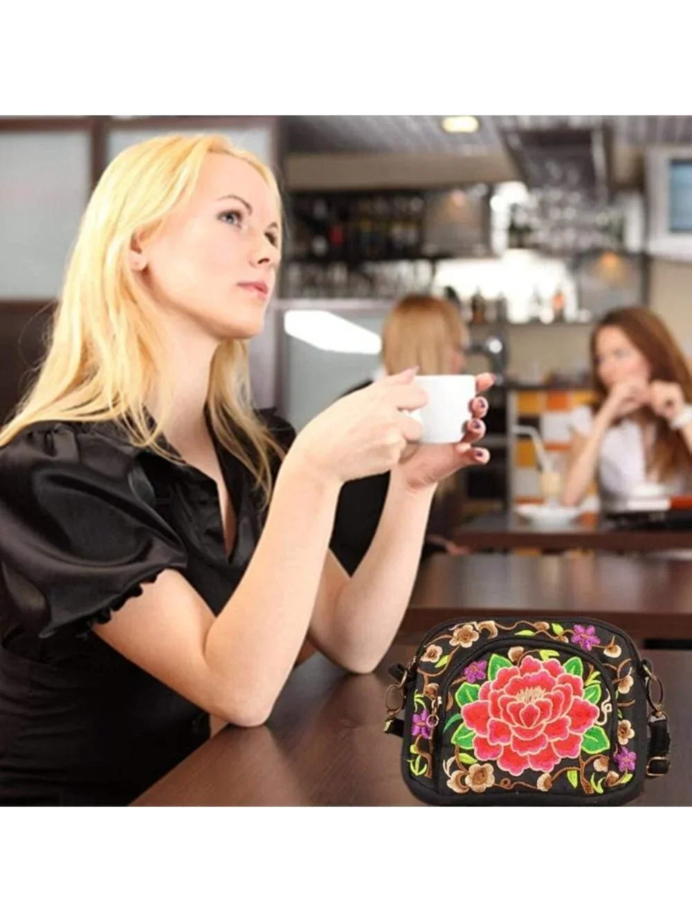 Floral Embroidered Vintage Hobo Tote Bag | Ethnic Shoulder Purse for Women